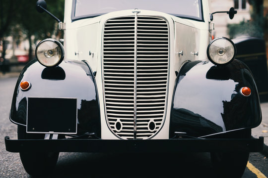 Black and white old car