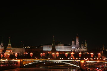 Obraz premium View of the Moscow Kremlin at night / Moscow city center