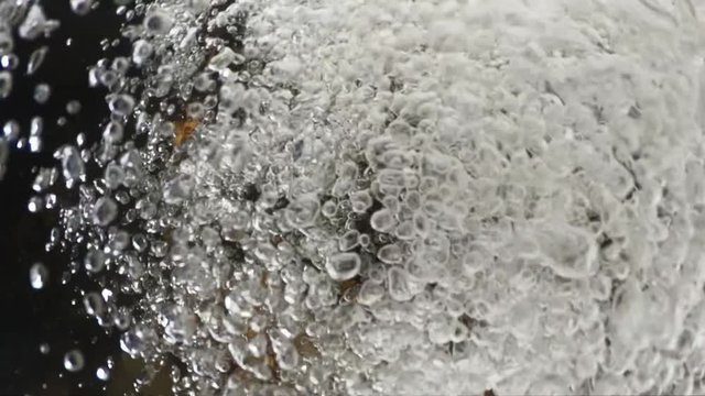 Super slow underwater bubbles rising to surface close up abstract background, HD 1080 video footage.