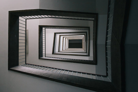 Stairwell pattern image looking upwards