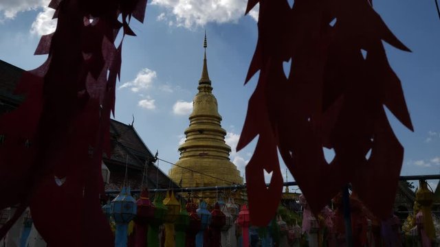 yi peng festival amazing tourism Thailand in Wat Pra That Hariphunchai, Lamphun