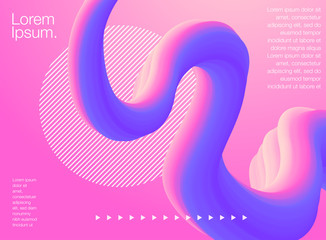 Colorful geometric background. Fluid shapes composition