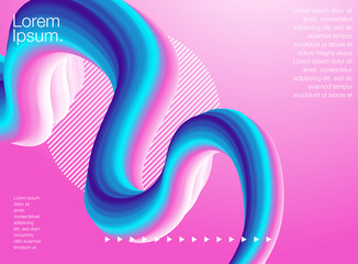 Colorful geometric background. Fluid shapes composition