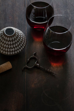 Red Wine and cork screw 