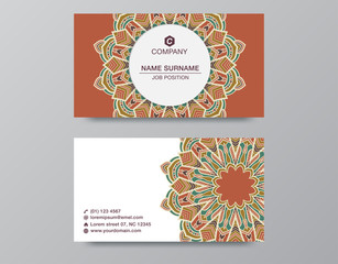 Business Card. Vintage decorative elements. Ornamental floral business cards or invitation with mandala © Gasspoll
