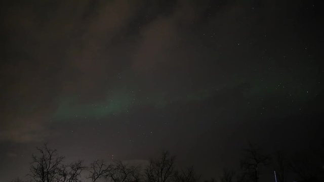 northern light over Mountain Saana, Kilpisj&auml;rvi, Finland, timelapse
