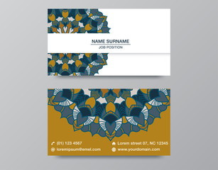Business Card. Vintage decorative elements. Ornamental floral business cards or invitation with mandala © Gasspoll