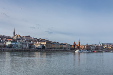 Fototapeta na wymiar view of the embankment of the river Danube, Budapest, Hungary