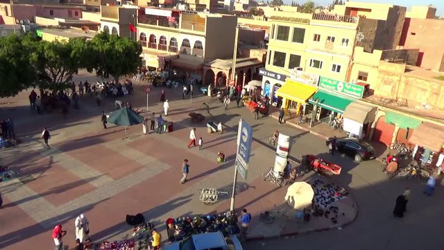 timelapse of busy square in Taroudant Morocco