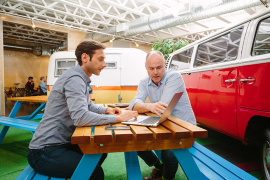 Various happenings at a technology company office