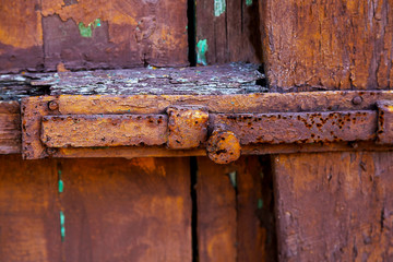 he surface of the old brown wood texture