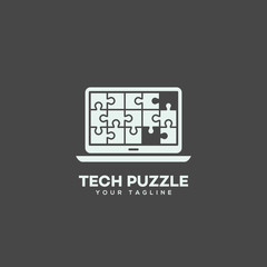 Tech puzzle logo