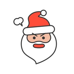 Cute Santa Claus emoticon vector, filled outline design
