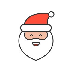 Obraz na płótnie Canvas Cute Santa Claus emoticon vector, filled outline design