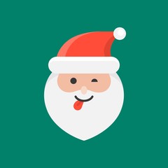 Cute Santa Claus emoticon vector, flat design