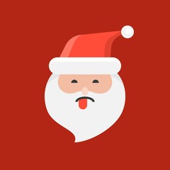Cute Santa Claus emoticon vector, flat design
