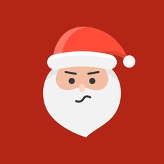 Cute Santa Claus emoticon vector, flat design