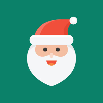 Cute Santa Claus emoticon vector, flat design