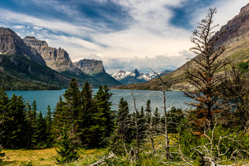 Wild Goose Island in the middle of St Mary's Lake, Glacier National Park, Montana, United States