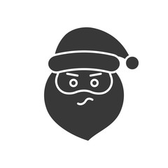 Cute Santa Claus emoticon vector, solid design