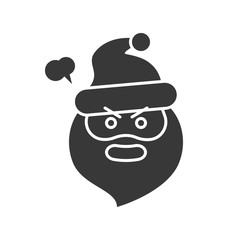 Cute Santa Claus emoticon vector, solid design