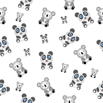 Panda, koala seamless pattern