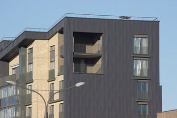 Construction of a modern residential building, the final work before the settlement of residents. Final preparations before the completion of the house