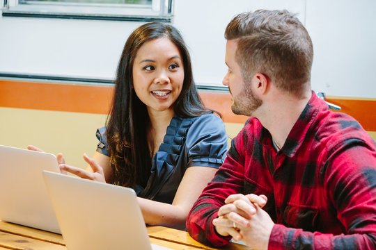 Various happenings at a technology company office