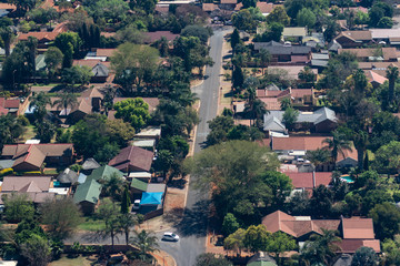 Aerial view of residential area