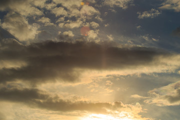 Clouds after rain before sunset as a background