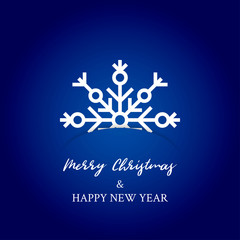 Greeting card with snowflake. Vector illustration