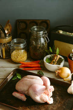 Ingredients for a chicken meal
