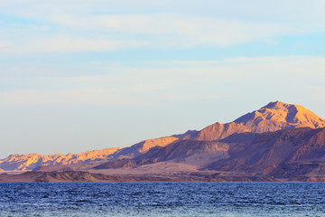 Red sea and Tiran island near Sharm El Sheikh in Egypt
