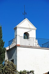 Santo Domingo de Guzman church bell tower, Benalmadena Pueblo, Spain.
