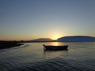 sunset on sea, albania