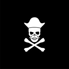 Sea pirate emblem, Pirate icon or logo on dark background
