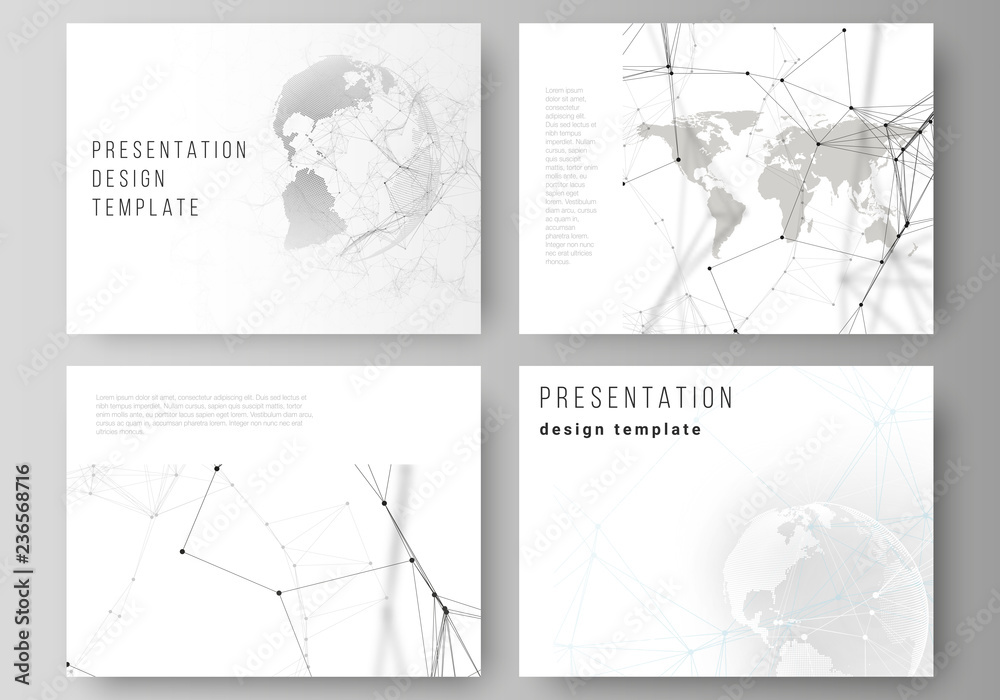 Wall mural vector layout of the presentation slides design business templates. futuristic geometric design with