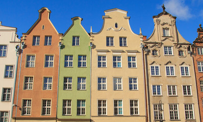 Fototapeta na wymiar Gdansk. Beer Street. Houses in baroque style