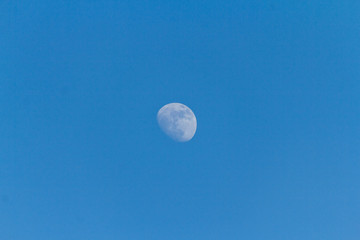 Moon on blue sky