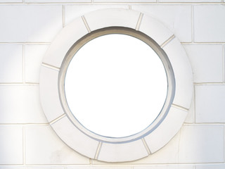 Old white antique round window