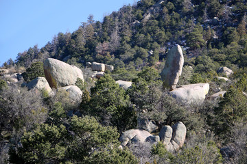 New Mexico boulders, desert mountains