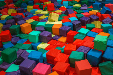Fototapeta na wymiar cubes in the children's center