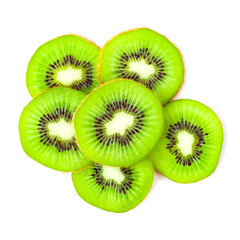 kiwi fruit slice isolated on white background