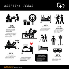 doctor and hospital icon set
