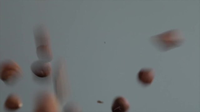 Hazelnuts Falling Down and Jumping Back High