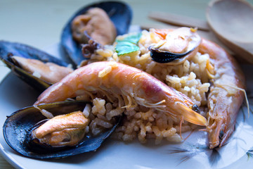 Tasty seafood dish – seafood paella