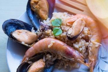 Tasty seafood dish – seafood paella