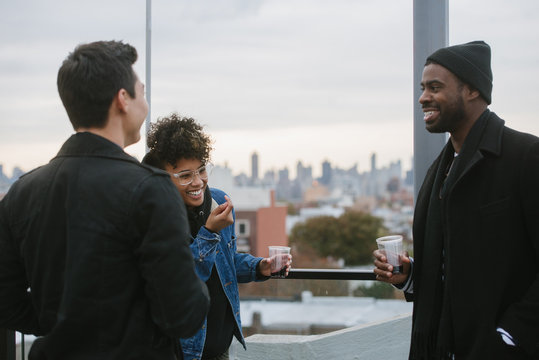 Friends laughing together
