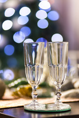 Christmas and New Year celebration with champagne.