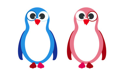 Naklejka premium Vector illustration of penguin on white background.